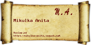 Mikulka Anita névjegykártya