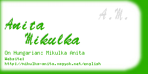 anita mikulka business card